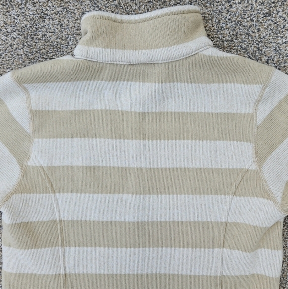 Patagonia Better Sweater 3/4 Zip Beige Cream Striped Fleece Jacket Womens Large - Picture 16 of 16